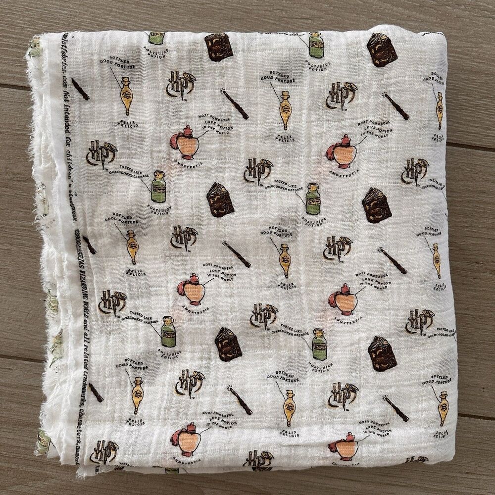 Harry Potter Cotton Fabric Oddities Wizarding JKR Camelot Warner Bros 47" x 104"